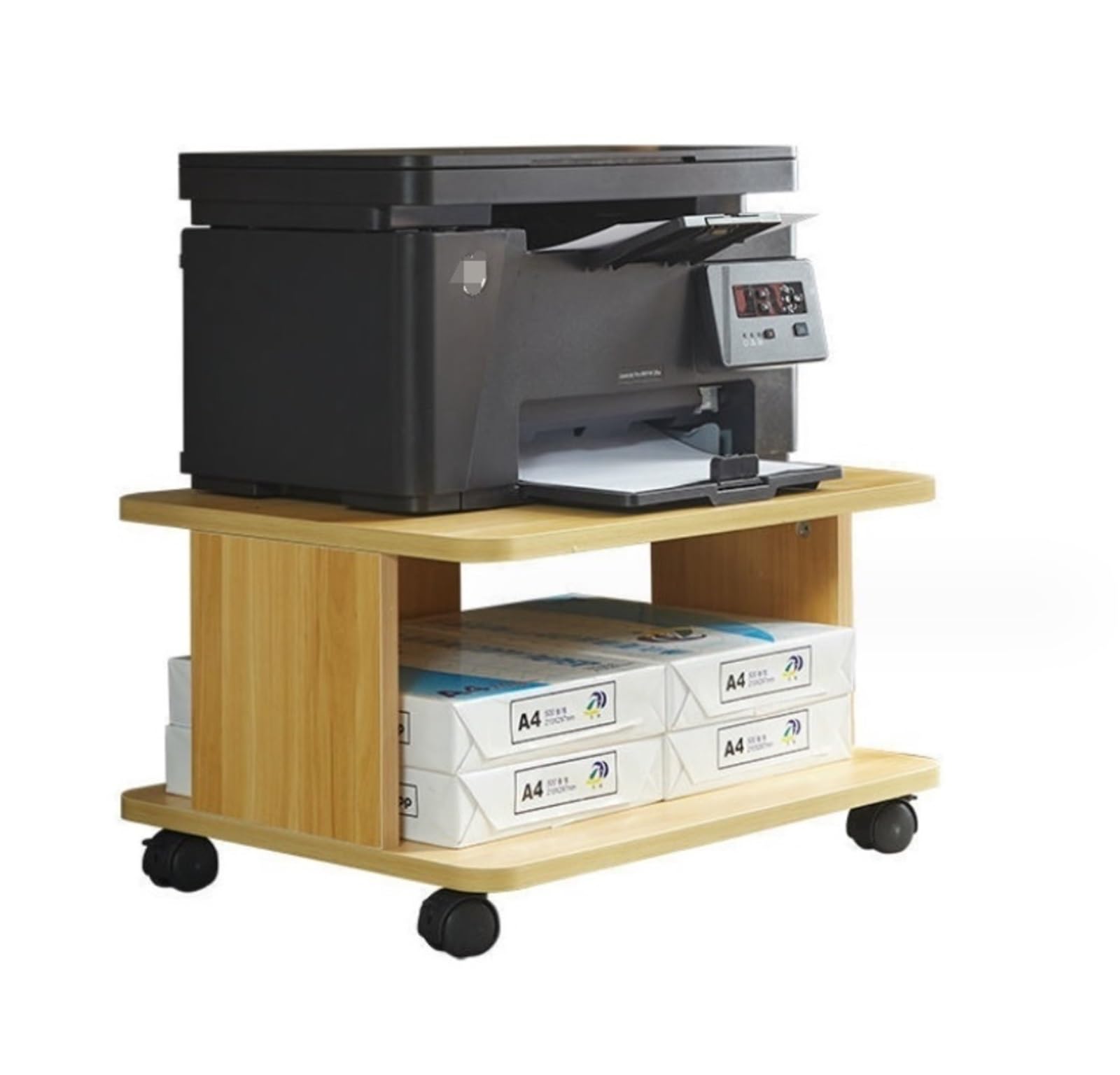 Tavolo per Stampante Supporto per Stampante A 2 Livelli con Ruote Carrello per da Tavolo per Rack per Ufficio Mobile per Fotocopiatrice di Archiviazione File Supporto per Stampante(B)