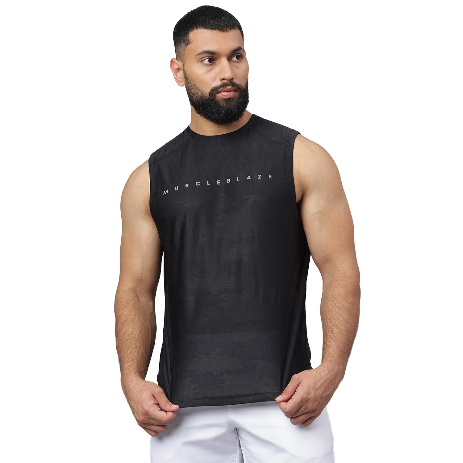 MuscleBlaze Camo Dry-Fit Delt Tank for Men-picture-34