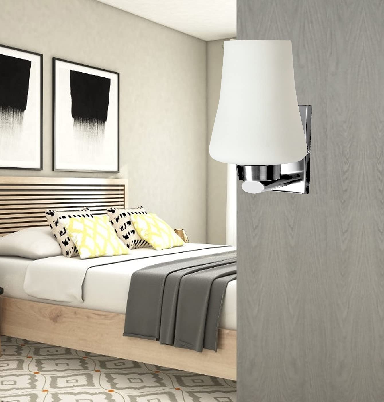 Avior Modern Design Wall Light/Indoor Wall Mounted Wall Hanging Lamp for Bedroom/Living Room, 14 Watts, Silver