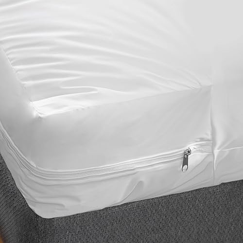 DMI Protector de colchón impermeable, funda de colchón impermeable, funda de colchón y almohadilla de cama, funda de cama, ajuste con cremallera,