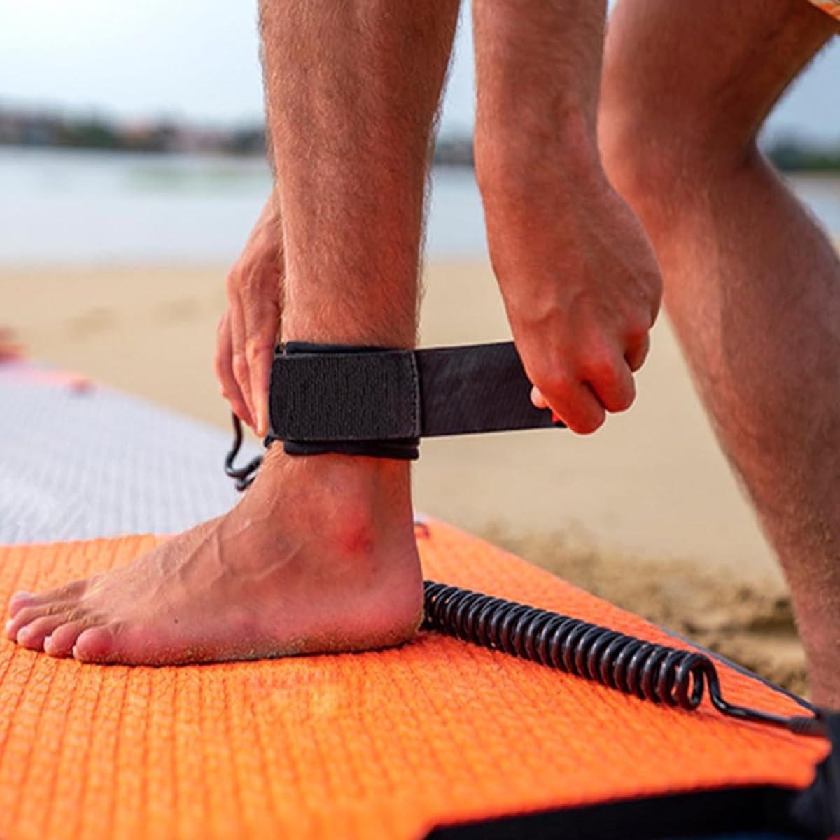 Surf-Leash Padboard Knöchelriemen Manschette Kordel Verstellbare Spiralleine Surfboard Knöchel Surffeder Bein Fußseil für Wassersport Surfbrett Schwarz