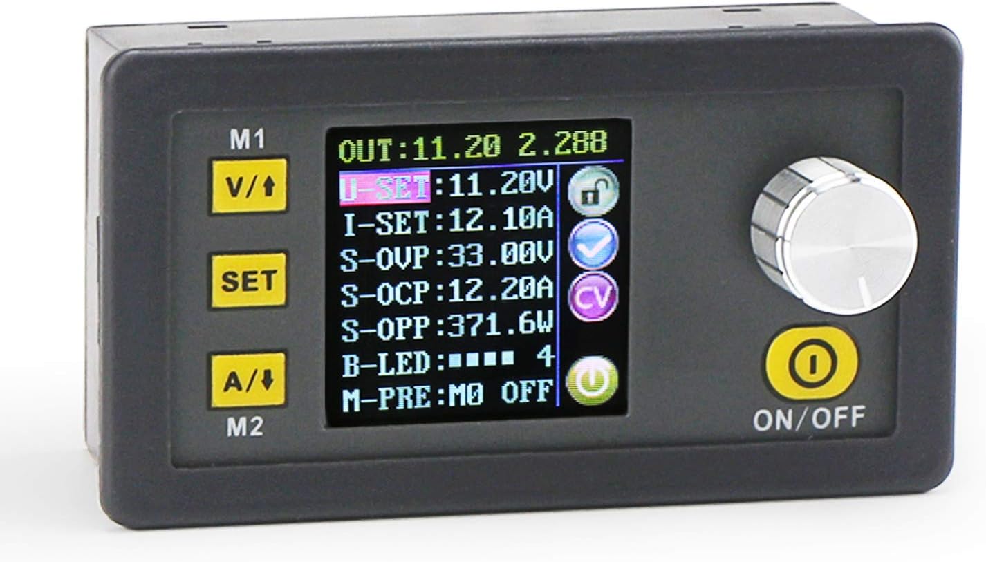 DROK Numerical Control Voltage Regulator, Adjustable Buck Converter LCD Display Panel 10-90V Step Down to 0-80V 5.1A Volt Stabilizer Variable Power Supply Board with Constant Voltage Constant Current