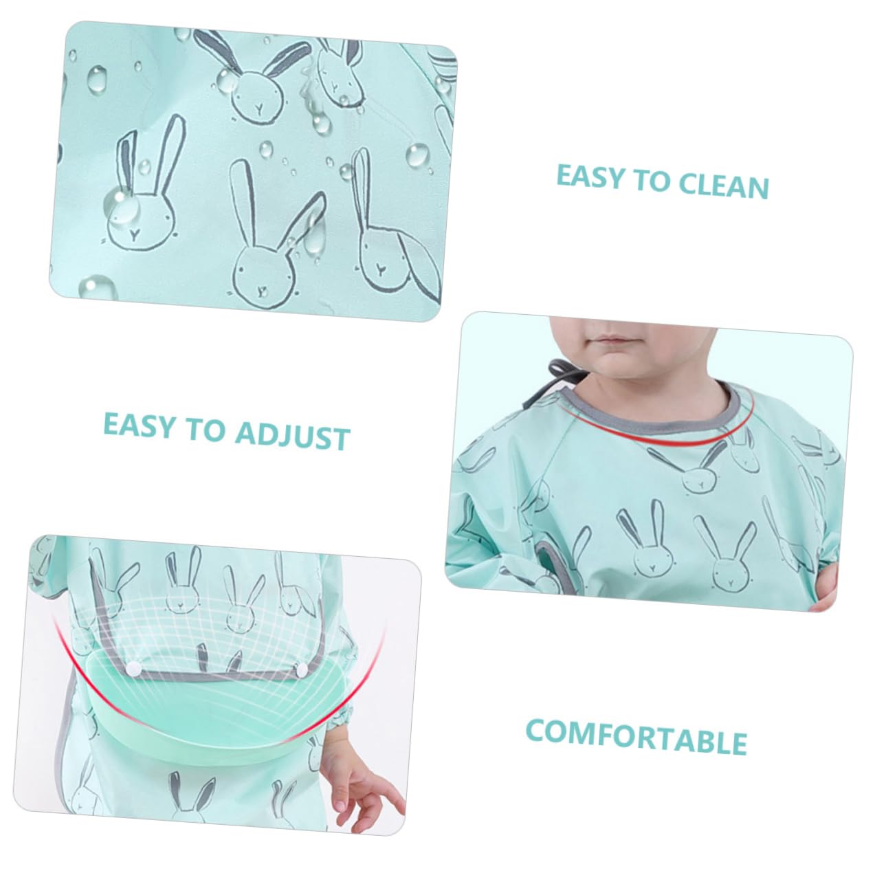 Abaodam 2 Set Bavaglino Grembiule Del Bambino Bambino Che Mangia Grembiule Manica Lunga Infantile Forniture Per Bambini Saliva Asciugamani Impermeabile Del
