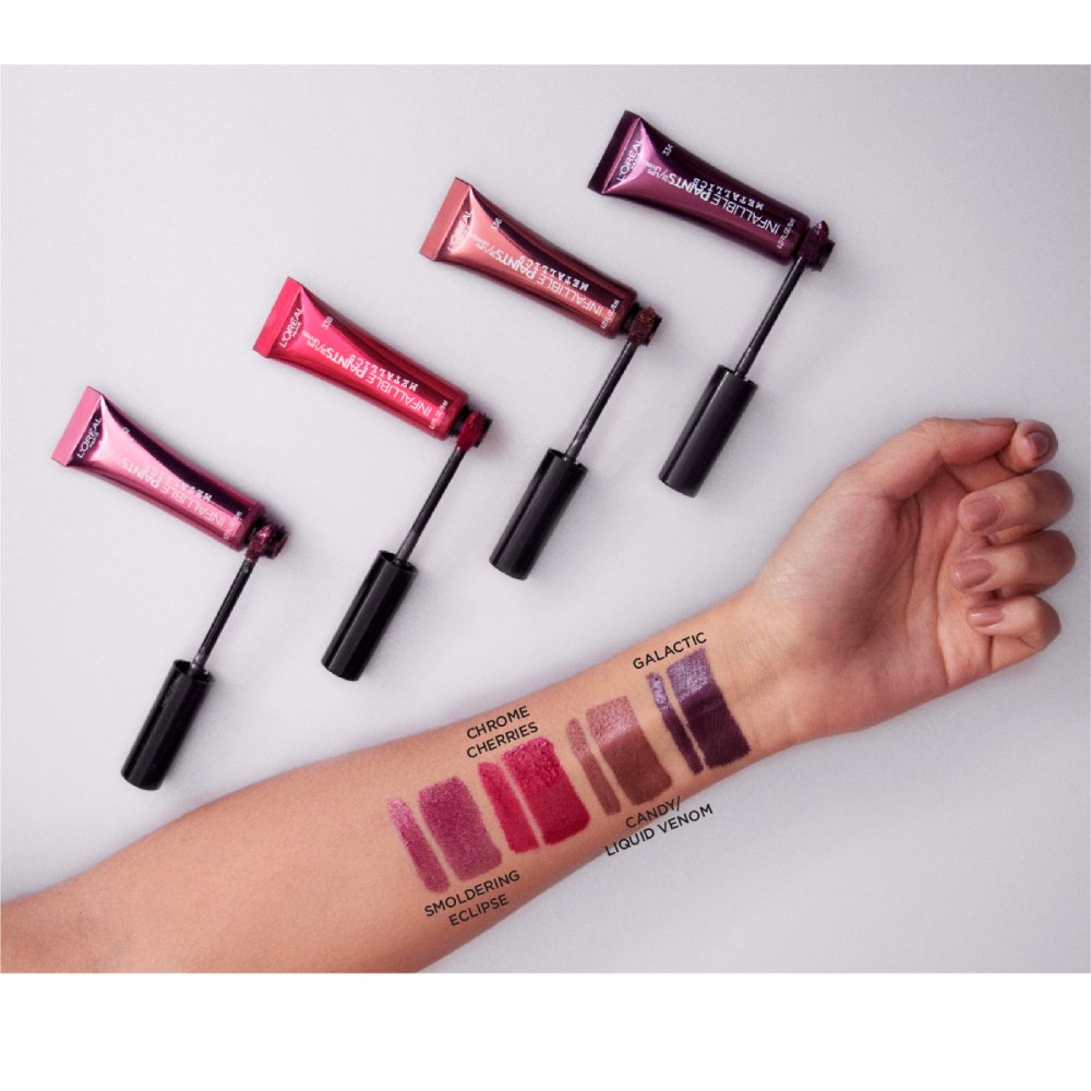 L'Oréal Paris Infallible PAINTS/LIPS Metallic, Liquid Venom, 0.27 fl. oz.