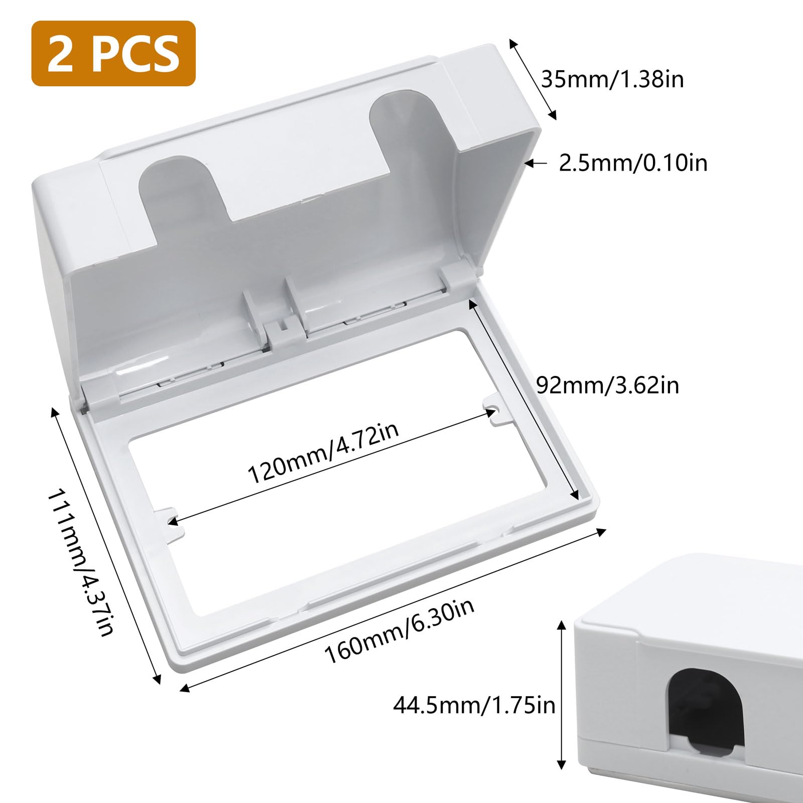2 Pcs Plug Socket Covers UK Double Socket Cover for Safety Waterproof Socket Cover Box for Home Kitchen and School - Image 3