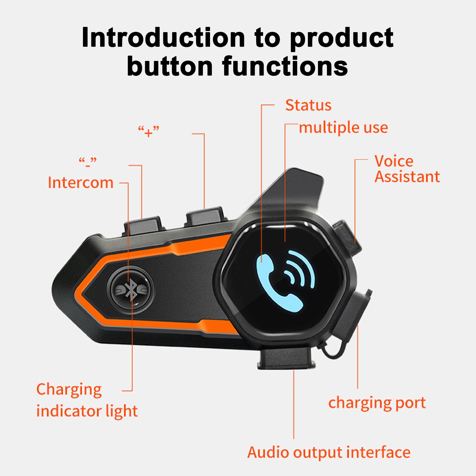 docooler Interfono per Casco Moto BT5.0 Interfono Vivavoce per Motociclisti Gamma 300M IP67 Impermeabile Antipolvere con Microfono