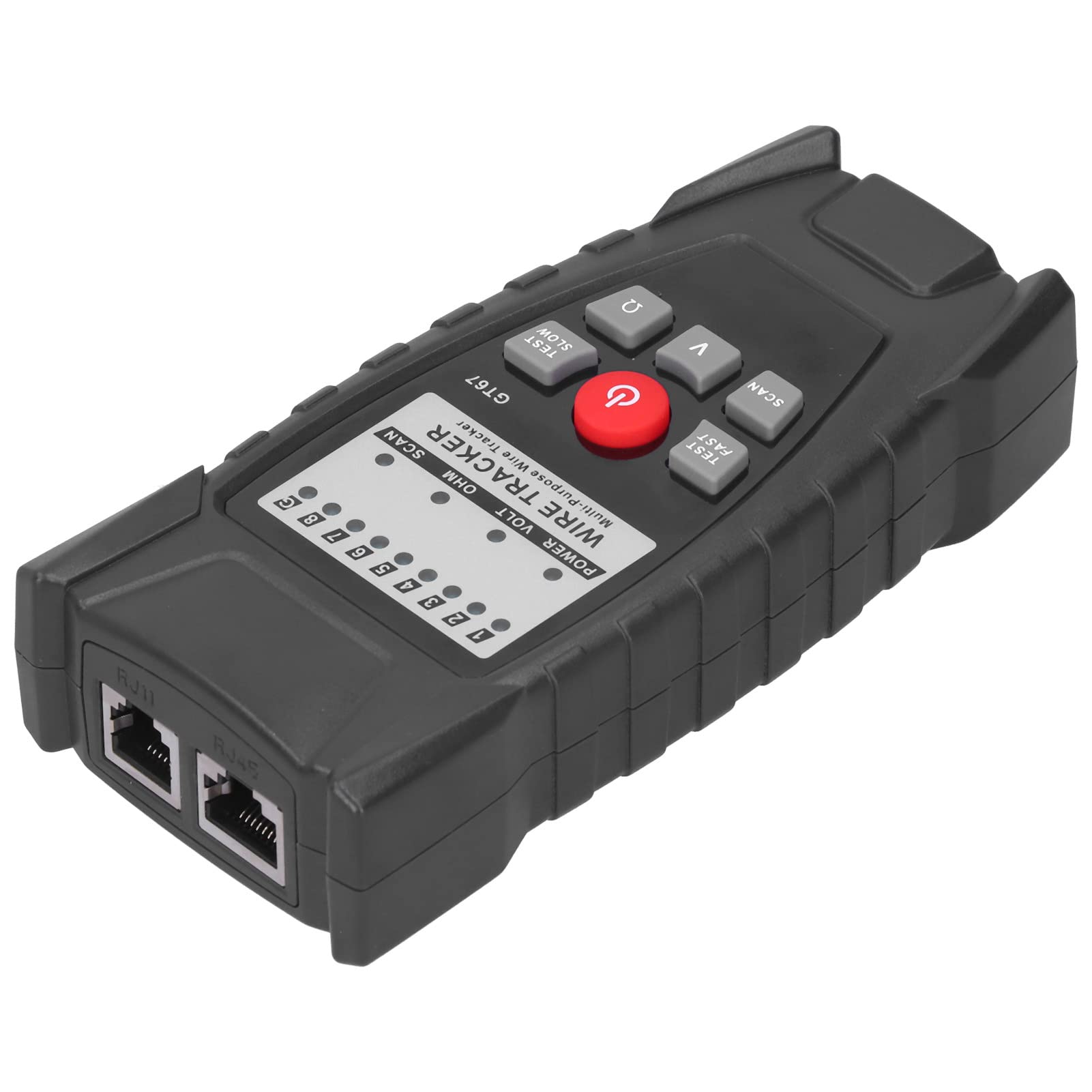 Generic Détecteur de Ligne de Câble Réseau Volume Réglable, Détecteur de Fil RJ11/RJ45 avec Lampe de Poche pour électriciens