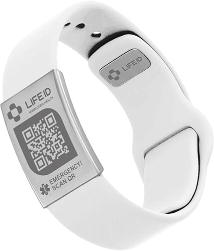LIFE ID Pin-Tuck Pulsera de identificación médica I Pulsera de alerta médica con perfil en línea gratuito, edito información en cualquier momento