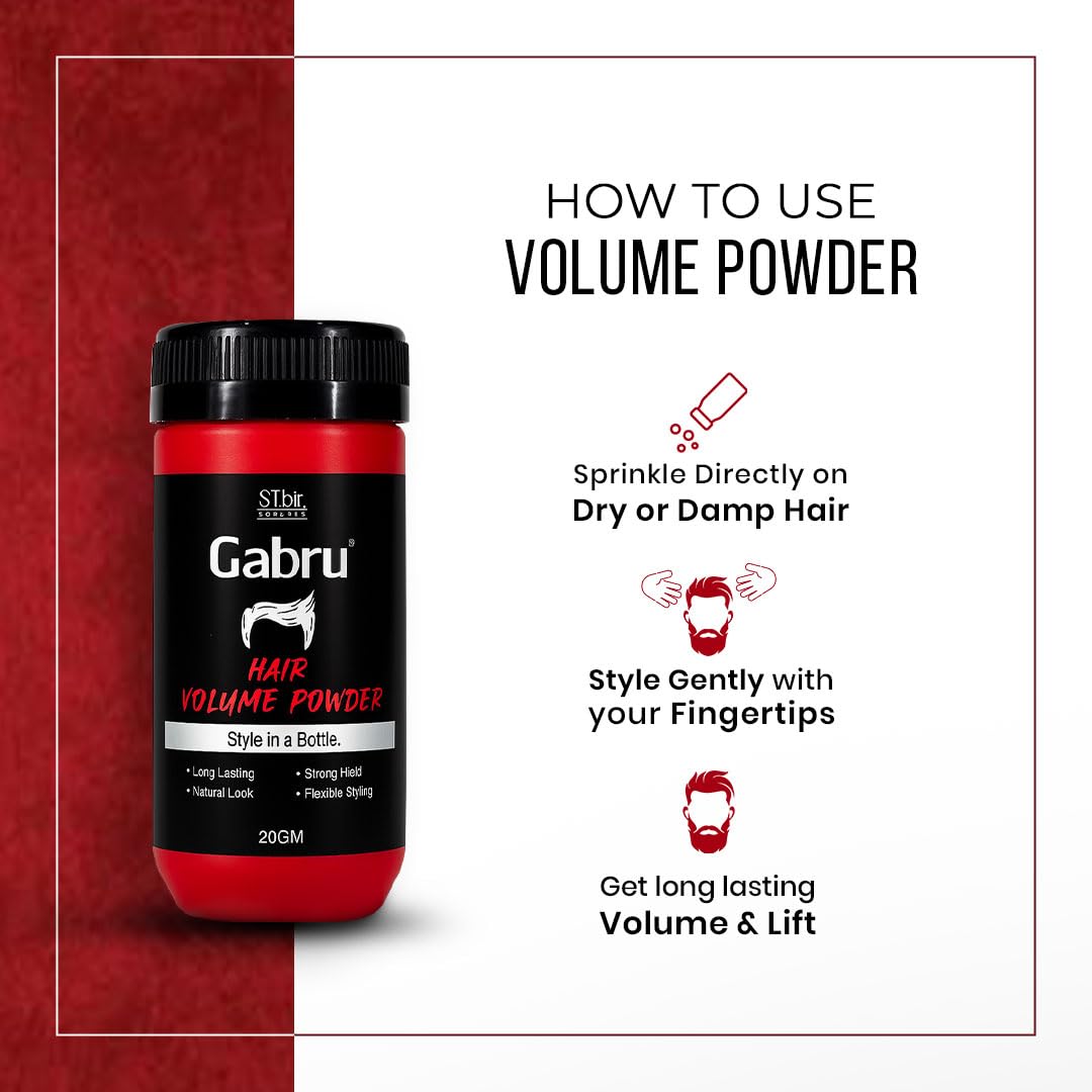 ST.bir Gabru Hair Volume Powder for Non Greasy Non Oily Hair Styling, 20g 4