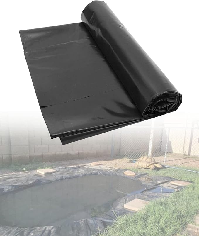 Image HDPE Pond Liner, Puncture and Tear Resistant, for Fish Ponds, Streams Fountains and Water Gardens, 6x6ft 10x20ft 13x26ft 20x20ft 23x26ft 26x39ft 30x33ft 33x46ft 36x59ft 39x46ft