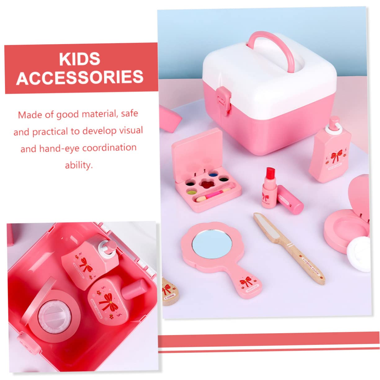 UPKOCH Kit Trucco Bambine Cosmetico Resistente Interattivo Ruolo Casa Materiale Solubile Sicuro e Lavabile con Accessori Completi per Stimolare Creatività e