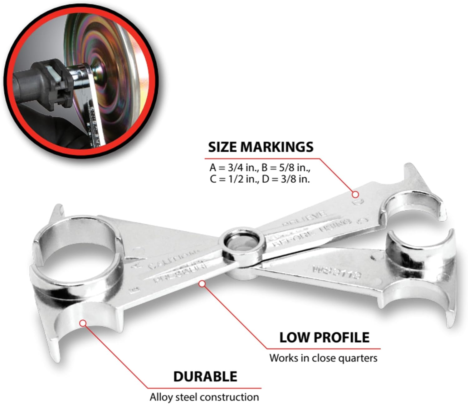 Performance Tool W83113 Scissor Fuel Line and A/C Disconnect Tool