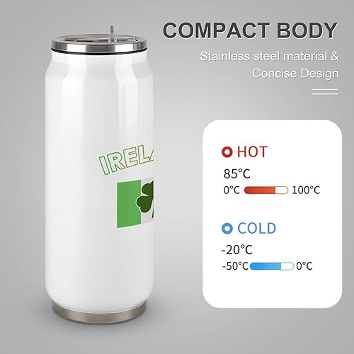 Miniatura 3 de Ireland Irish Flag Green St. Patrick's Day Stainless Steel Tumbler Insulated Cups Travel Coffee Mug with Flip Lid 500ml