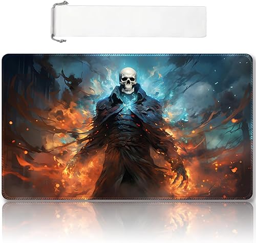 Miniatura 53 de Tapete de juego MTG cosido de alta calidad con zonas y respaldo de goma antideslizante, tapete de juego TCG para MTG y otros juegos de cartas, Dkt