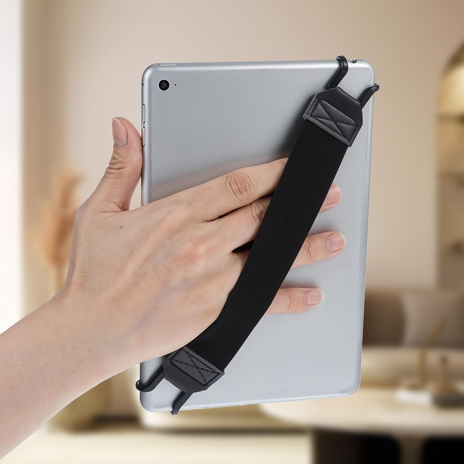 Ptwola Hand Strap Holder Universal Tablet Secure Grip Holder High Elasticity Finger Handle Bands Accessories Versatile Lightweight Bundle Strap Stretchable to 8.27-14.96 inches for Readers