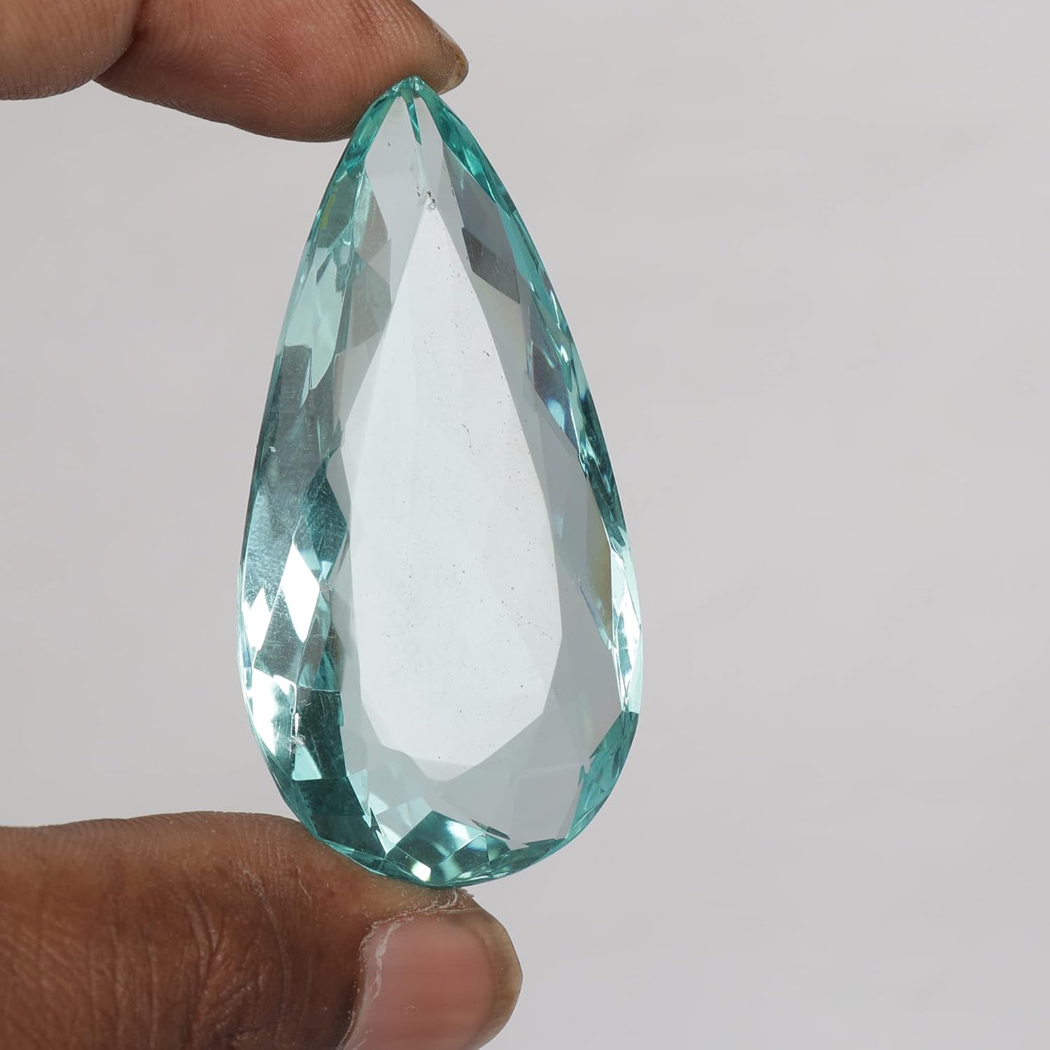 GEMHUB Blue Aquamarine 95 Carat Pear Shaped Loose Gemstone For Jewelry Craft