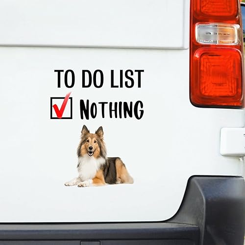 Miniatura 1 de Shetland - Calcomanía de vinilo para perro de oveja para hacer la lista de nada, calcomanía divertida para perro, regalo de mamá, calcomanía de