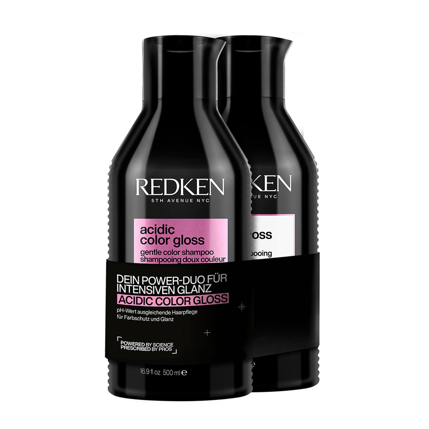 Redken XL Pflegeset für Reinigung und Farbschutz bei gefärbtem Haar, Langanhaltende Farbbrillanz, Mit Glanzkomplex & pH-ausgleichende Formel, Acidic Color Gloss Shampoo & Conditioner (je 500 ml)