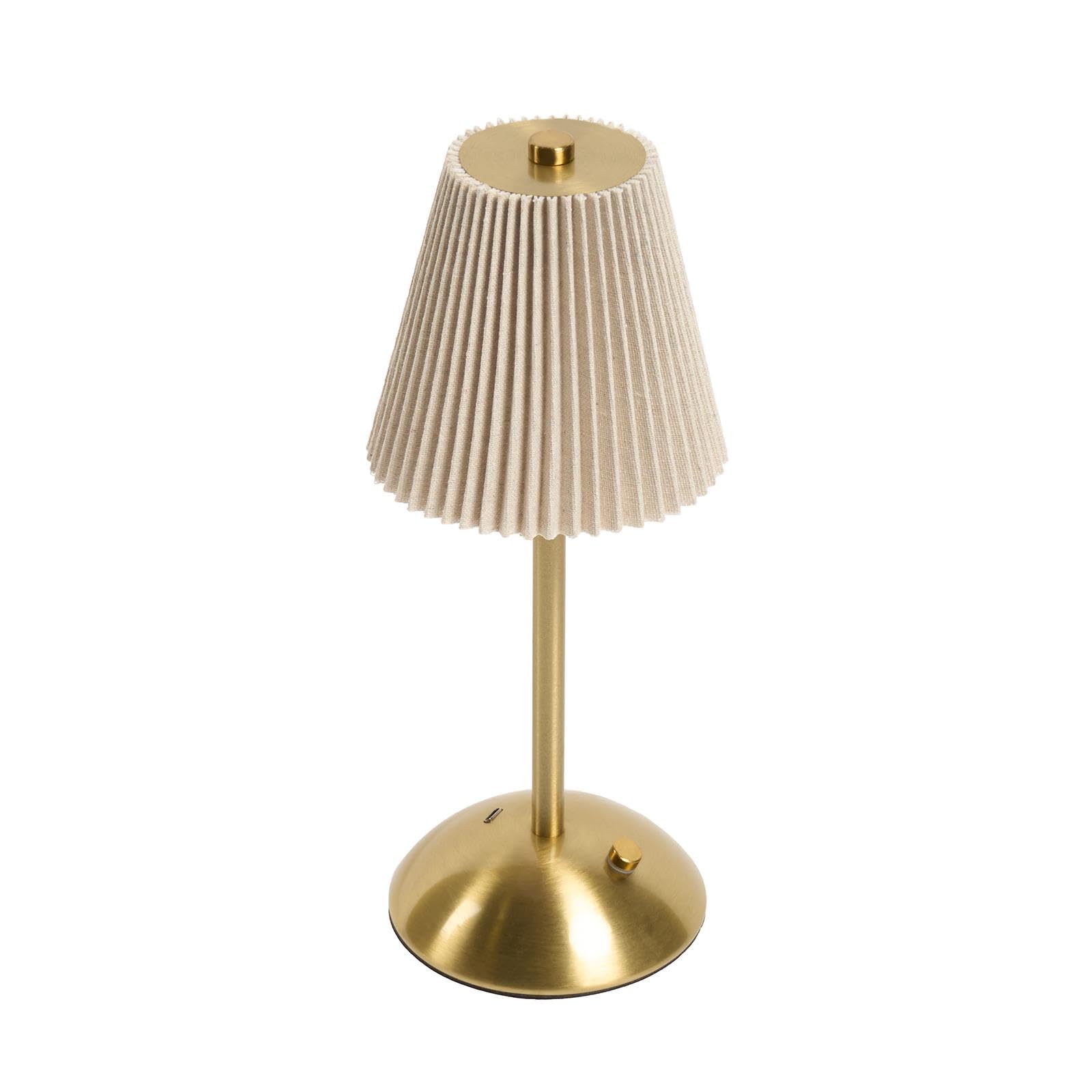 Ohs Pleated Bedside Lamp Led Rechargeable Cordless Night Light from B&Q