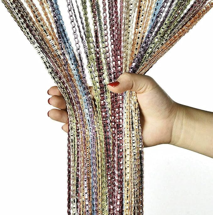 Panel de Cortina de Cuerdas, 100 x 200cm Cortina Puerta, Panel Pared con Flecos para Ventanas, mosquitera, Separador Habitaciones, Pantalla proyección para Sala Estar, Dormitorio, Fiestas(Coloreado)