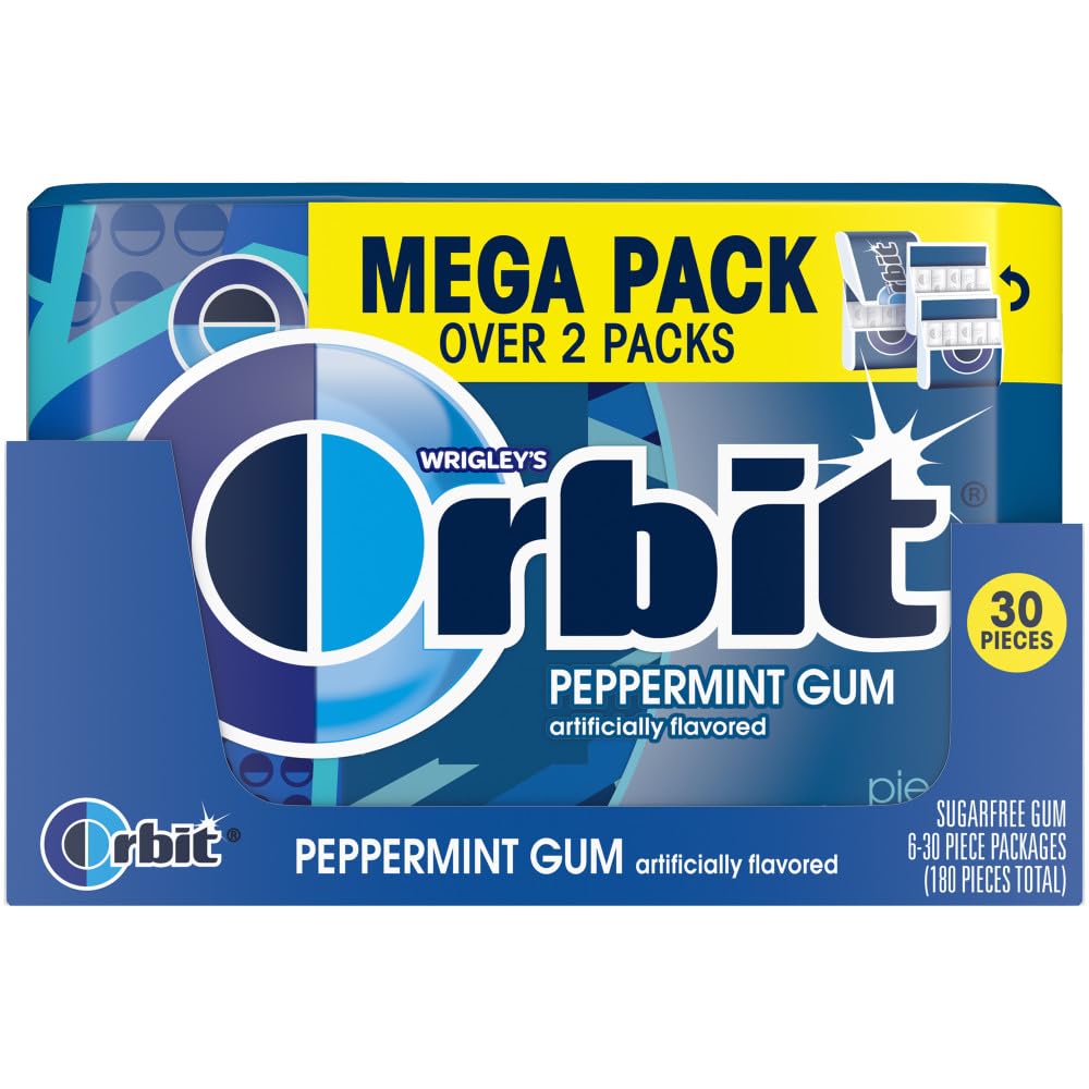 Orbit Peppermint Sugar Free Chewing Gum - 30 Piece Pack Of 6 - 32.1 Ounce (Pack Of 6)