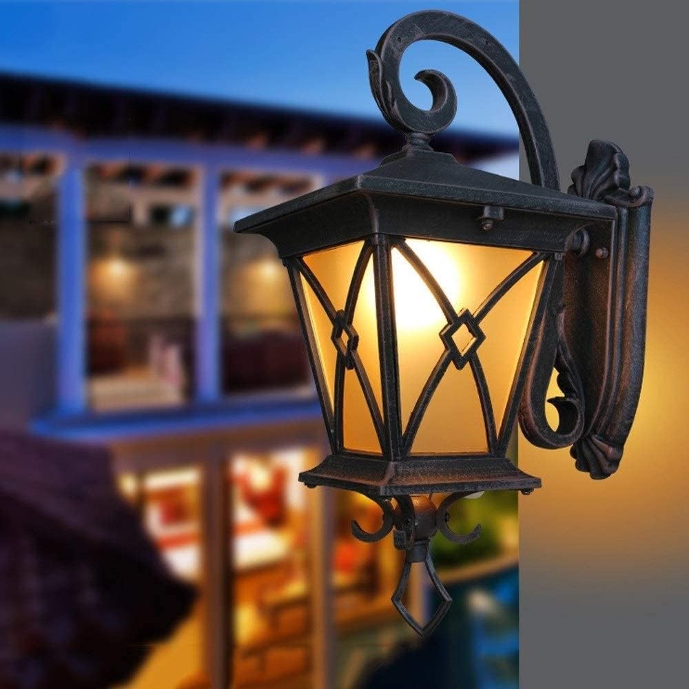 OZBMA Outdoor Porch lamp Large Down Wall Light Lantern E27 Sconce Lamp,Luxury (Onecolor)