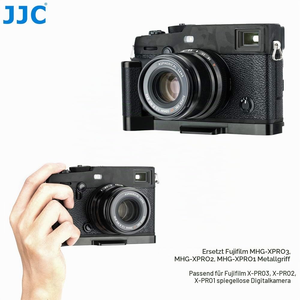 JJC Metall-Handgriff Kompatibel mit Fujifilm X-Pro3, X-Pro2, Arca-Typ