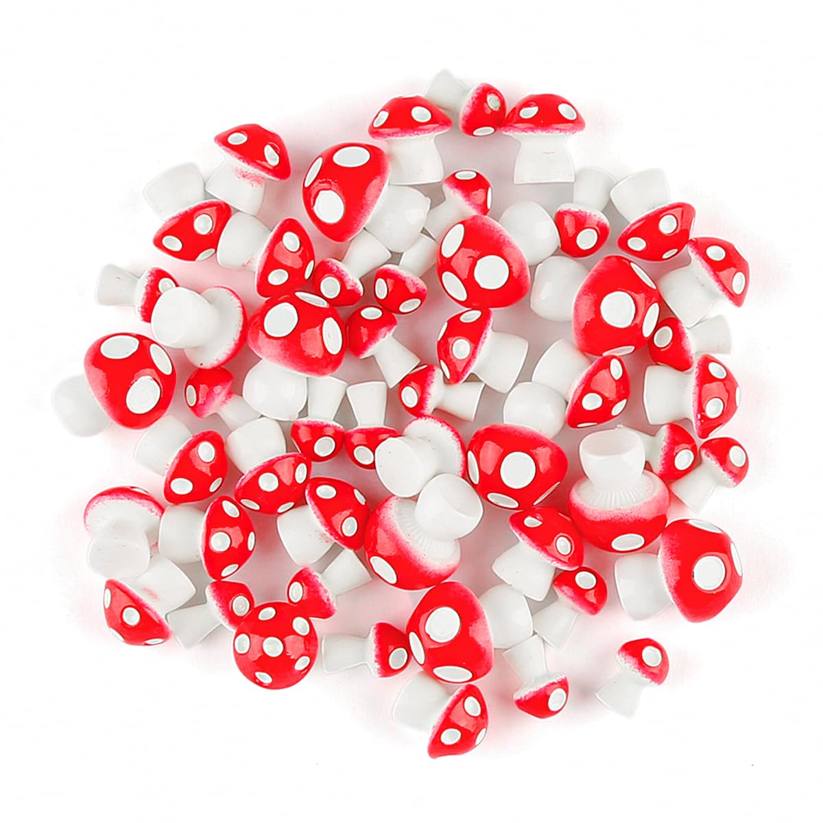 Lotsdonxia Multicolor 50 Pcs Miniature Resin Mushroom Figurines – Adorable Decorations Tiny Fairy Garden Ornaments For Diy Landscaping, Bonsai Décor, And Creative Crafting