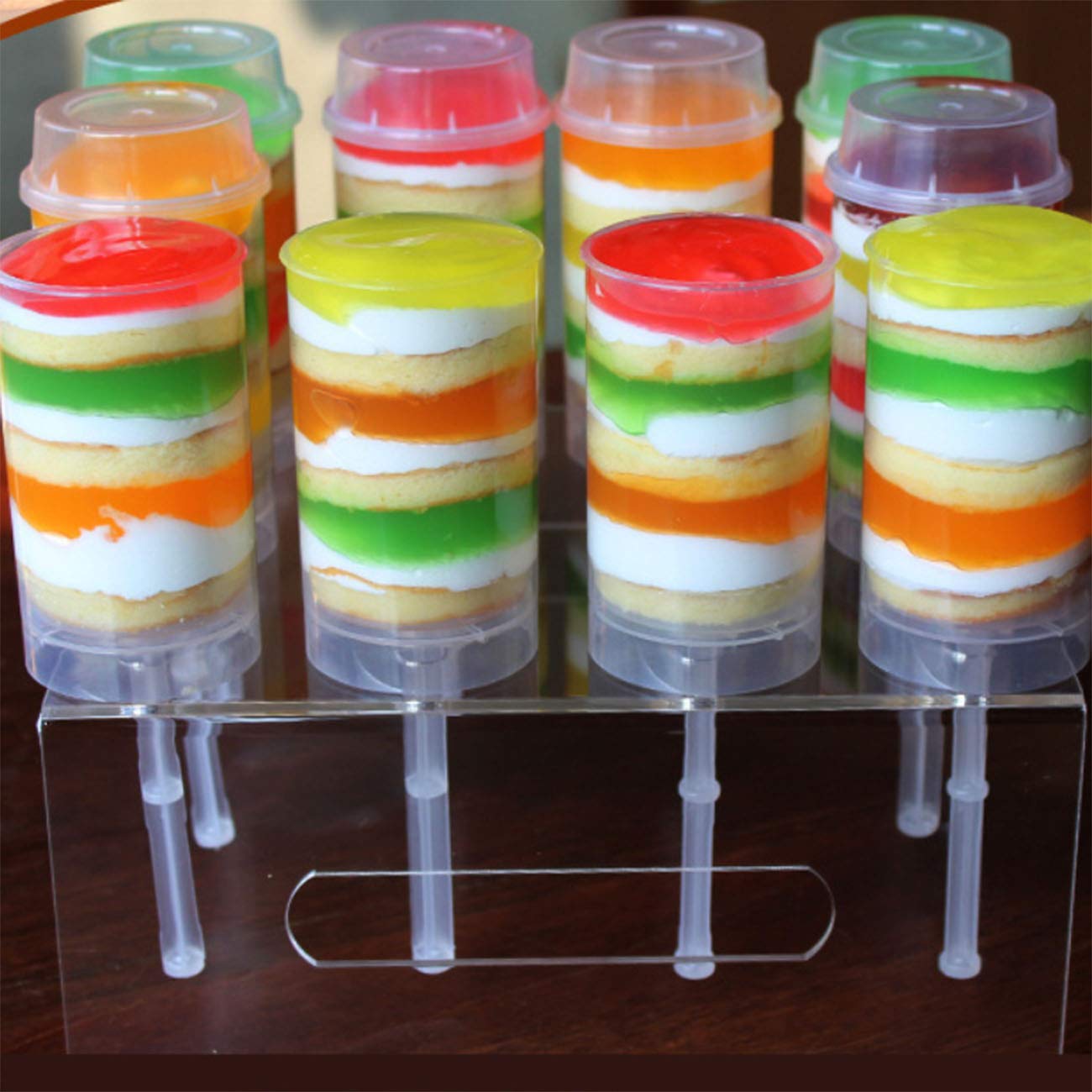 CSNSD Pushup Cake Pop Shooter 12PCS Plastic Round Shape Clear PushUp