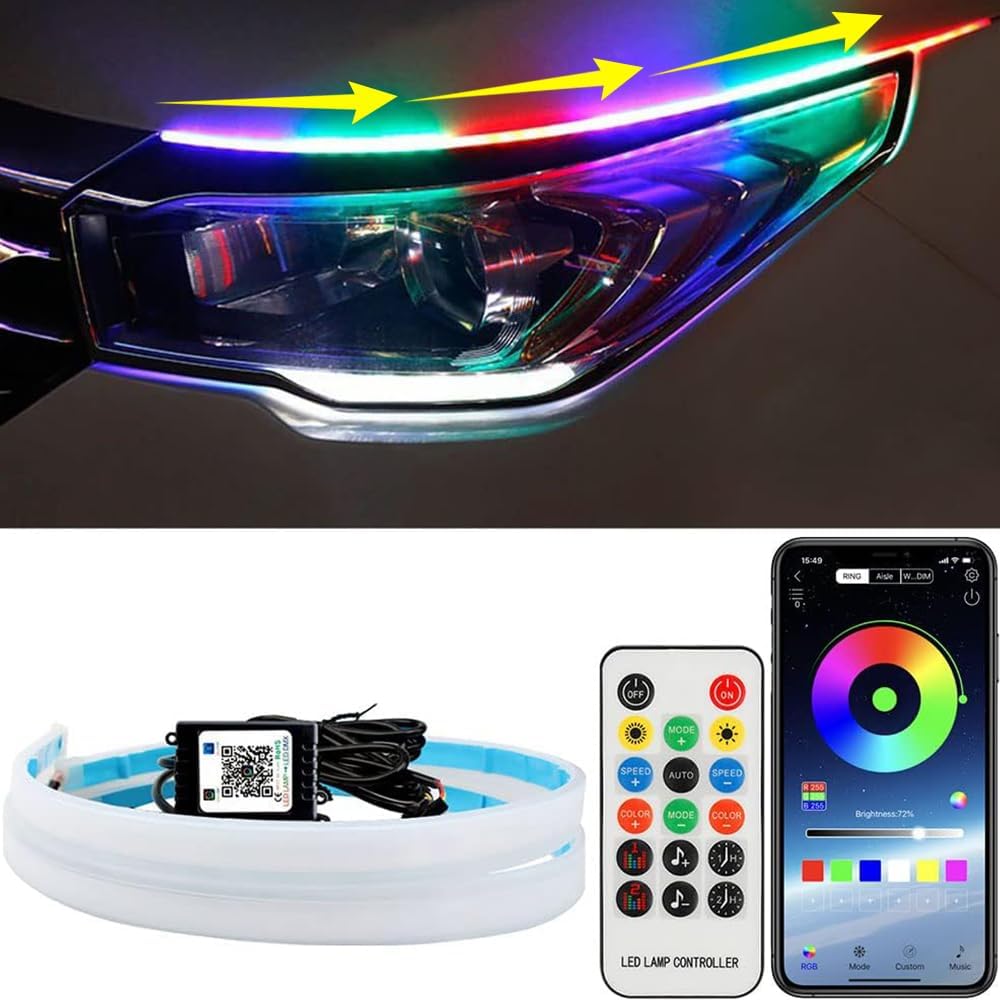 Car Headlight LED Strips, LEDCARE 24 Inch Exterior Car LED