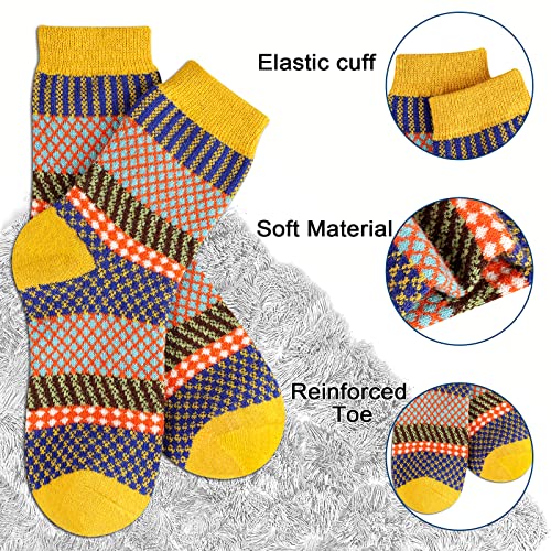 Image of Heatuff Women's Winter Wool Socks Warm Soft Full Cushion Crew Socks (5 Pairs)