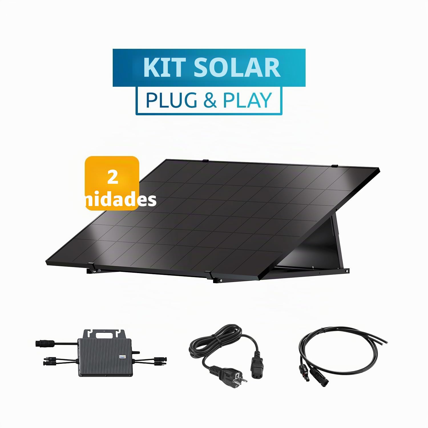 Poolex - Kit fotovoltaico Plug&Play 900W - Autoconsumo - TOPCon - Enchufe 230V, Wi-Fi & Aplicación: cero obras, 12 años Garantía, 310€/año