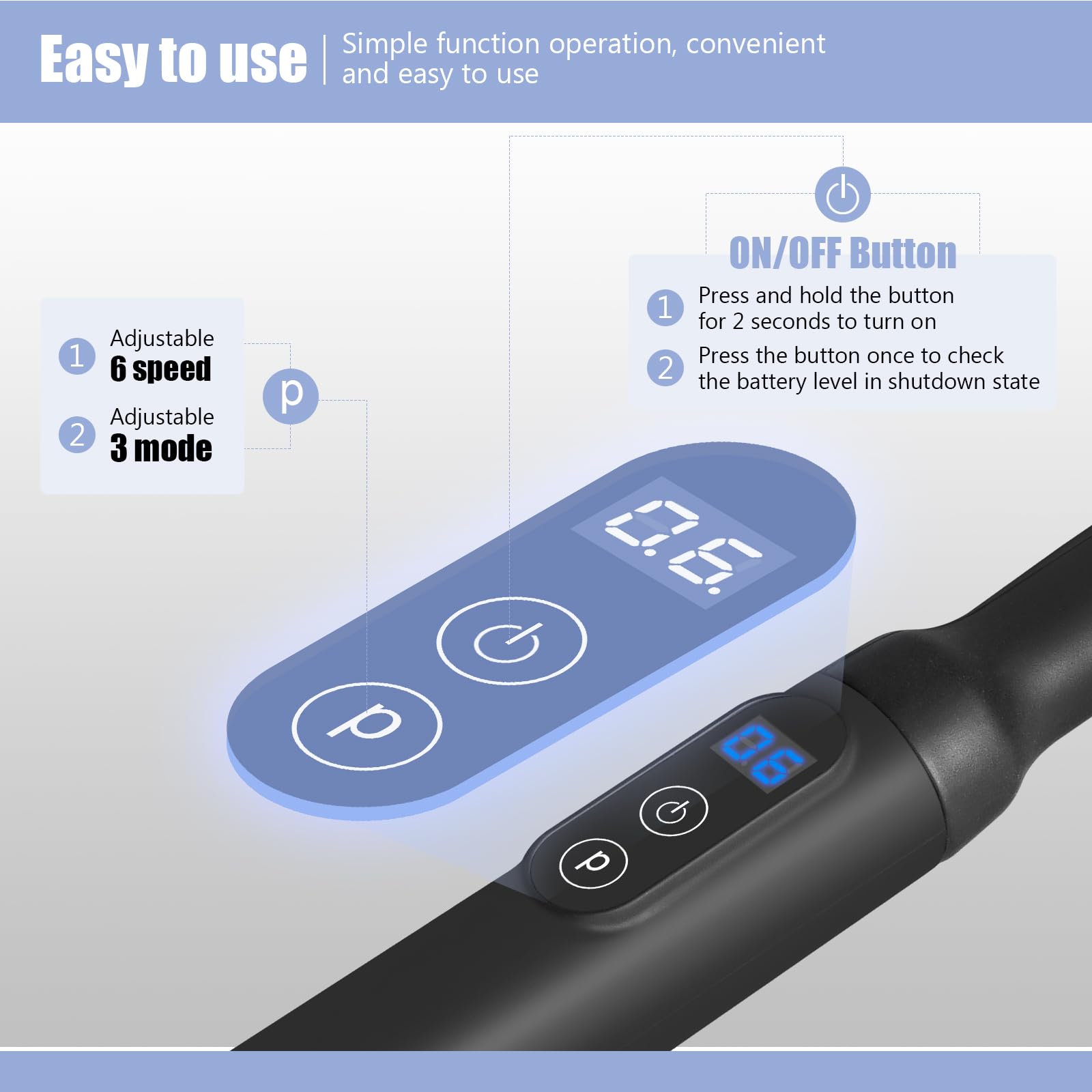Pistola de Masaje Muscular con Mango Extensible Desmontable, Pistola Masaje Massage Gun Profesional Eléctrica with LED Screen para Relajación, Aliviar el Dolor