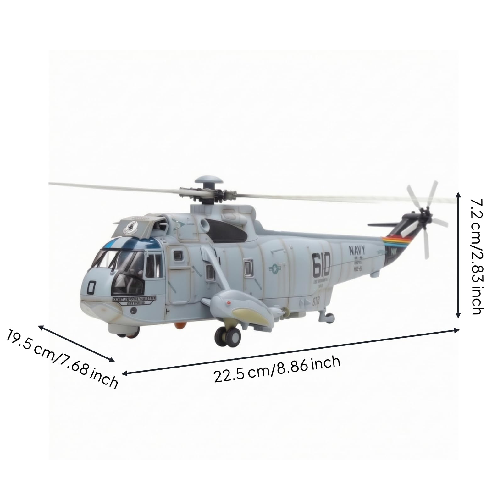 Amagogo Elicottero SH-3H Marino Metallo Aereo Militare Originale Modellismo per Collezionisti, Esposizione, Scrivania