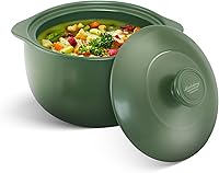 Vista 10 de MINH LONG - Horno Holandés de Porcelana de 2 Cuartos de Galón con Tapa – Libre de Plomo y Cadmio, Seguro para Horno hasta 482°F, Retención de Calor