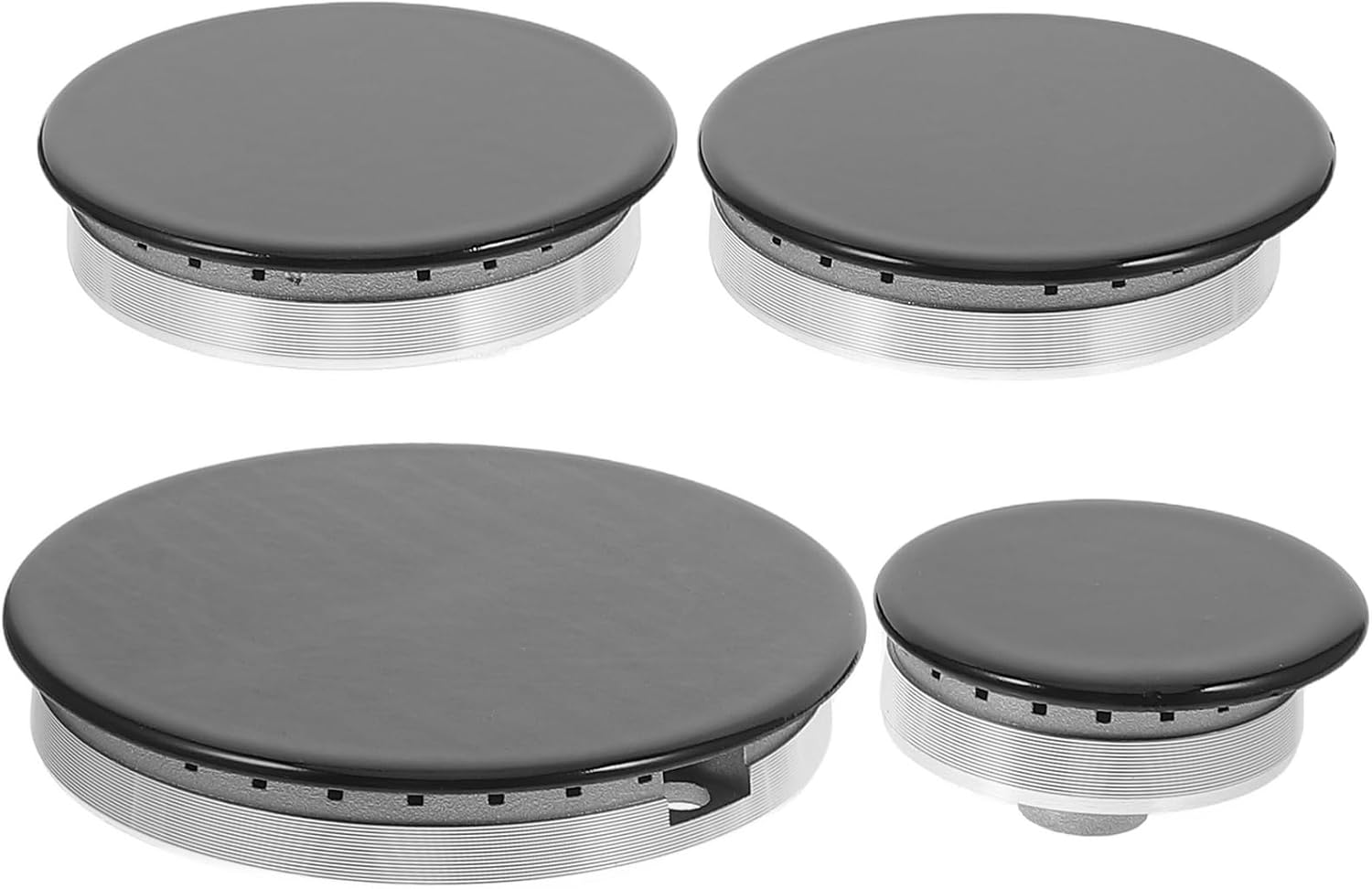 jojofuny Universal Gas Burner Cap Replacement Set for Kitchen Stove - Metal Burner Cover Accessories for Gas Cookers, Easy Installation, Even Flame Distribution, Safe Protect for Home Kitchen