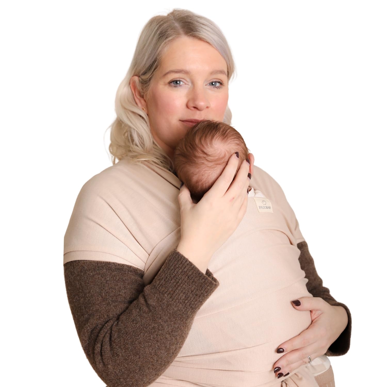 Baby Sling Wrap Newborn to Toddler Carrier 7-35lb - Soft Stretchy Baby Wrap Sling - Safety Tested - Hands-Free Baby Wrap Carrier - Newborn Sling (Light Beige)