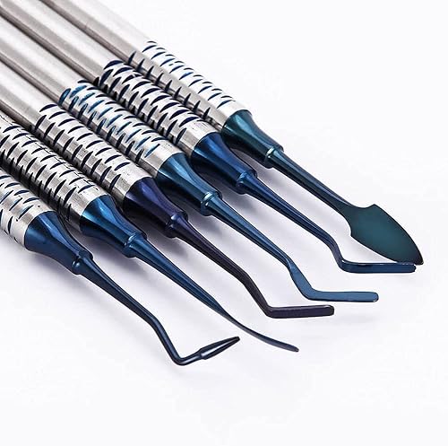 AR MEDICAL EQUIPMENTS Kit restaurador con revestimiento de oro de relleno de resina compuesto dental de 6 piezas - Instrumentos de mano dentales