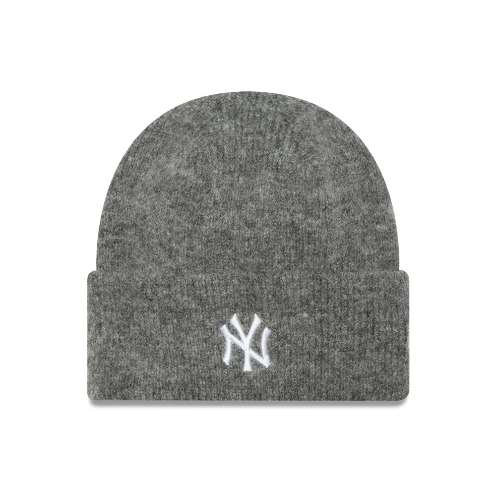 New Era Women's Charcoal Knit Beanie - Wide Cuff New York Yankees - One Size