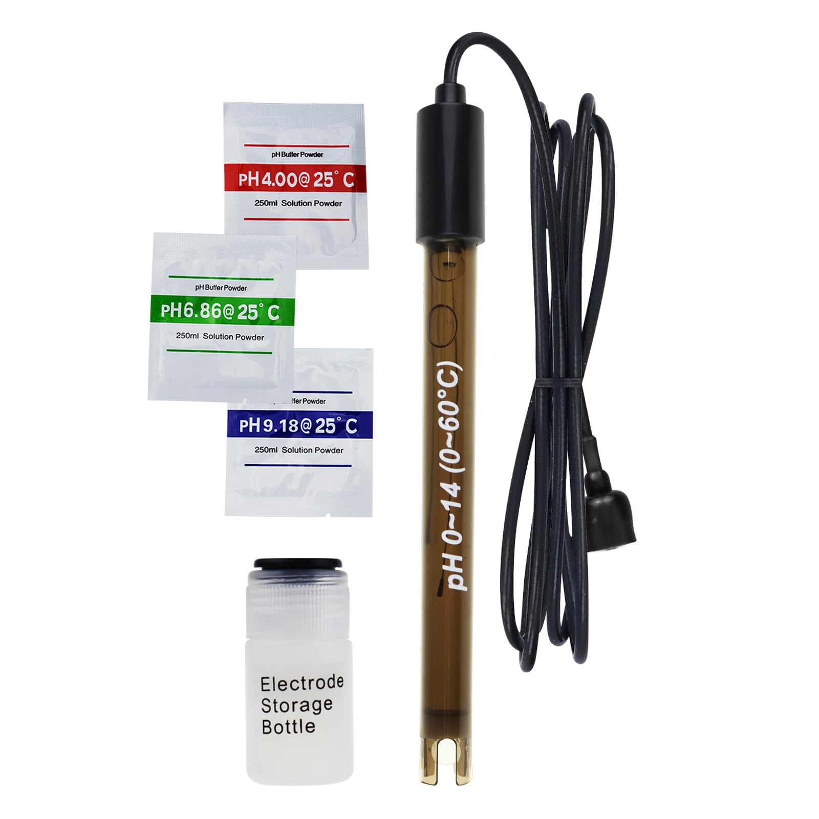 Câble d'électrode pH de remplacement, sonde 0-14pH avec connecteur BNC, 200 cm, pour tester les liquides : océan, eau de mer, pluies acides.