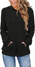 DUOEASE Women's Chic Elegant Pullover with Pocket Casual Hoodie Top Long Sleeve Autumn Top