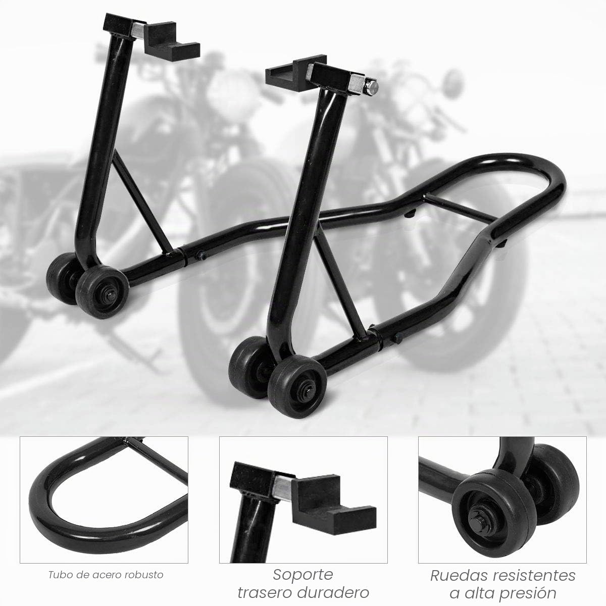 GOPLUS Soporte Trasero para Moto, Soporte de Montaje a Elegir, Soporte para Motocicleta, Soporte para Rueda Trasera
