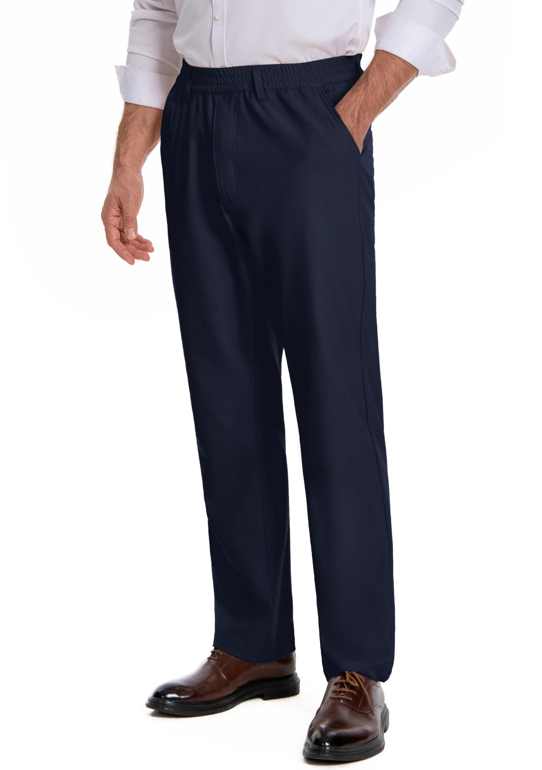 Photo 1 of voeeron Men's Elastic Waist Dress Pants