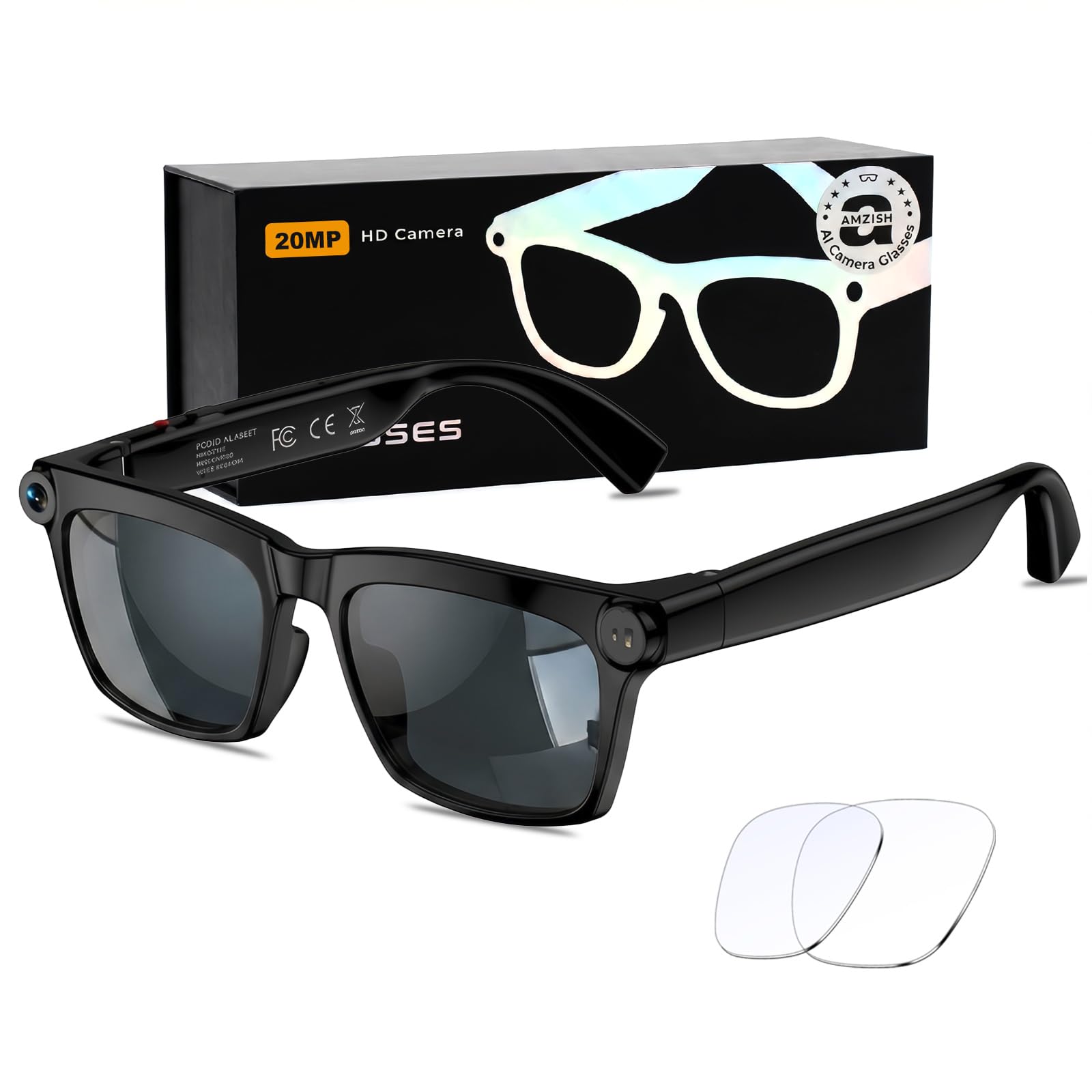 Photo 1 of AMZISH AI Smart Glasses with 20MP HD Camera