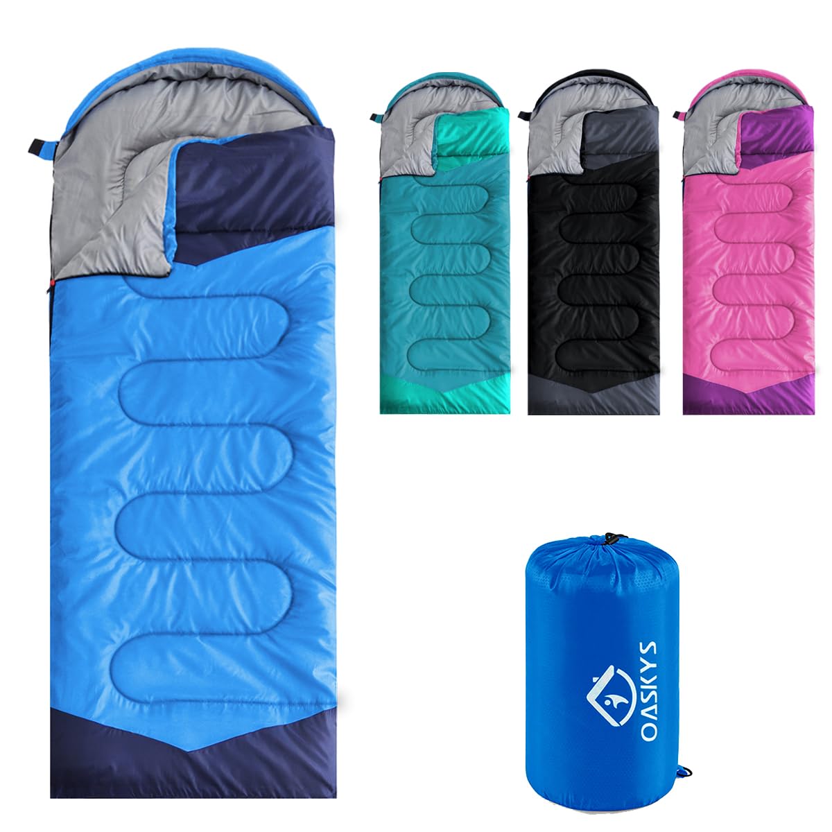 oaskys Camping Sleeping Bag Sacos de Dormir para Adultos y niños, Exterior