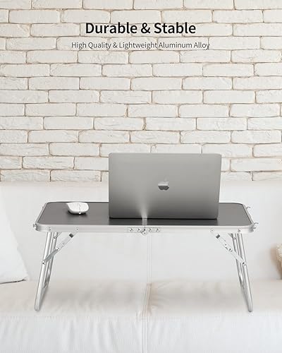 Miniatura 3 de FISYOD Mesa plegable para laptop, mesa de cama, mesa de regazo, mesa de bandeja de desayuno, mini mesa portátil de picnic, mesa de dibujo de