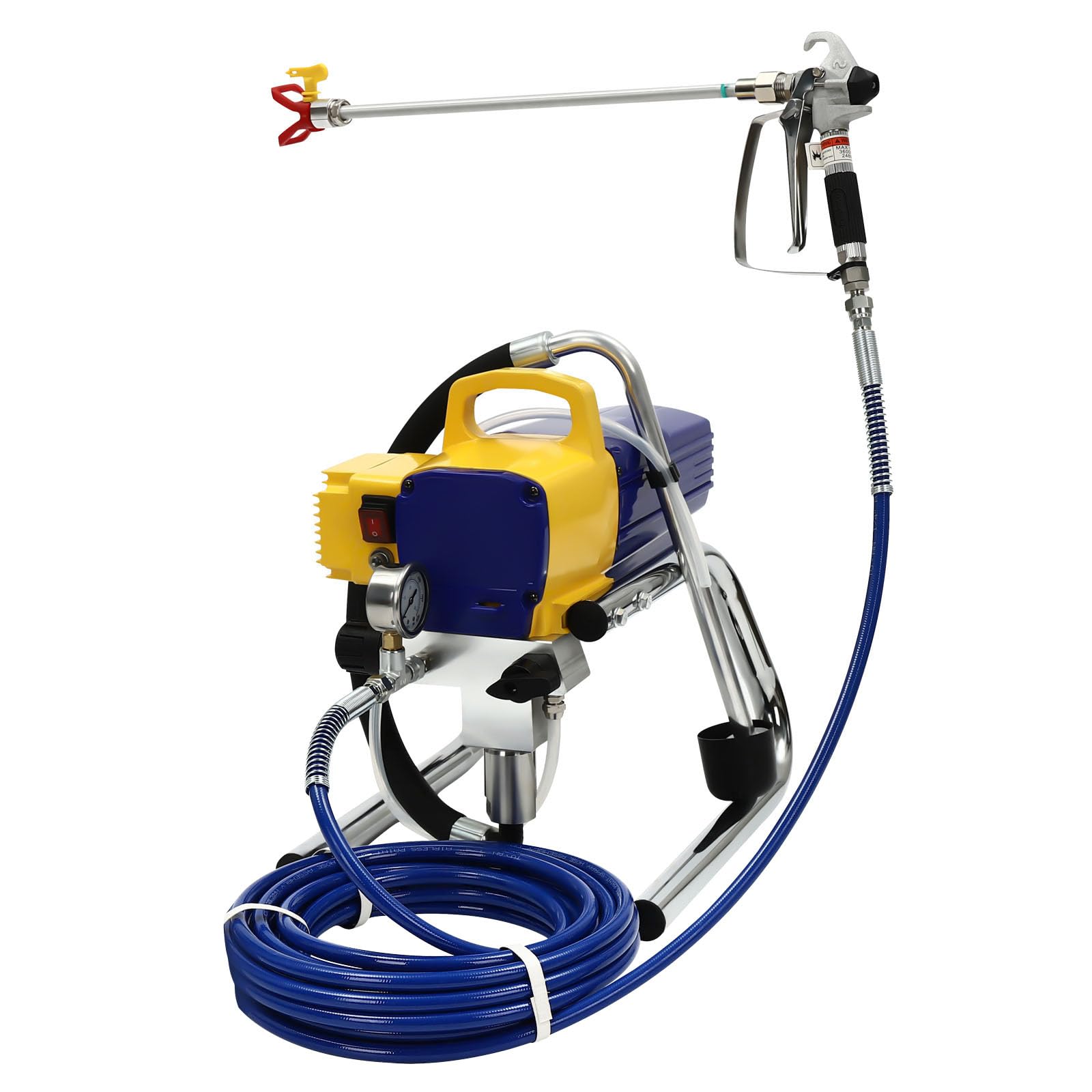 Pulverizador de pintura sin aire, portátil, 1800 W, 3600 psi, pulverizador eléctrico de alta eficiencia, pulverizador de pintura, pulverizador de pintura sin aire de alta presión con 13 m de longitud