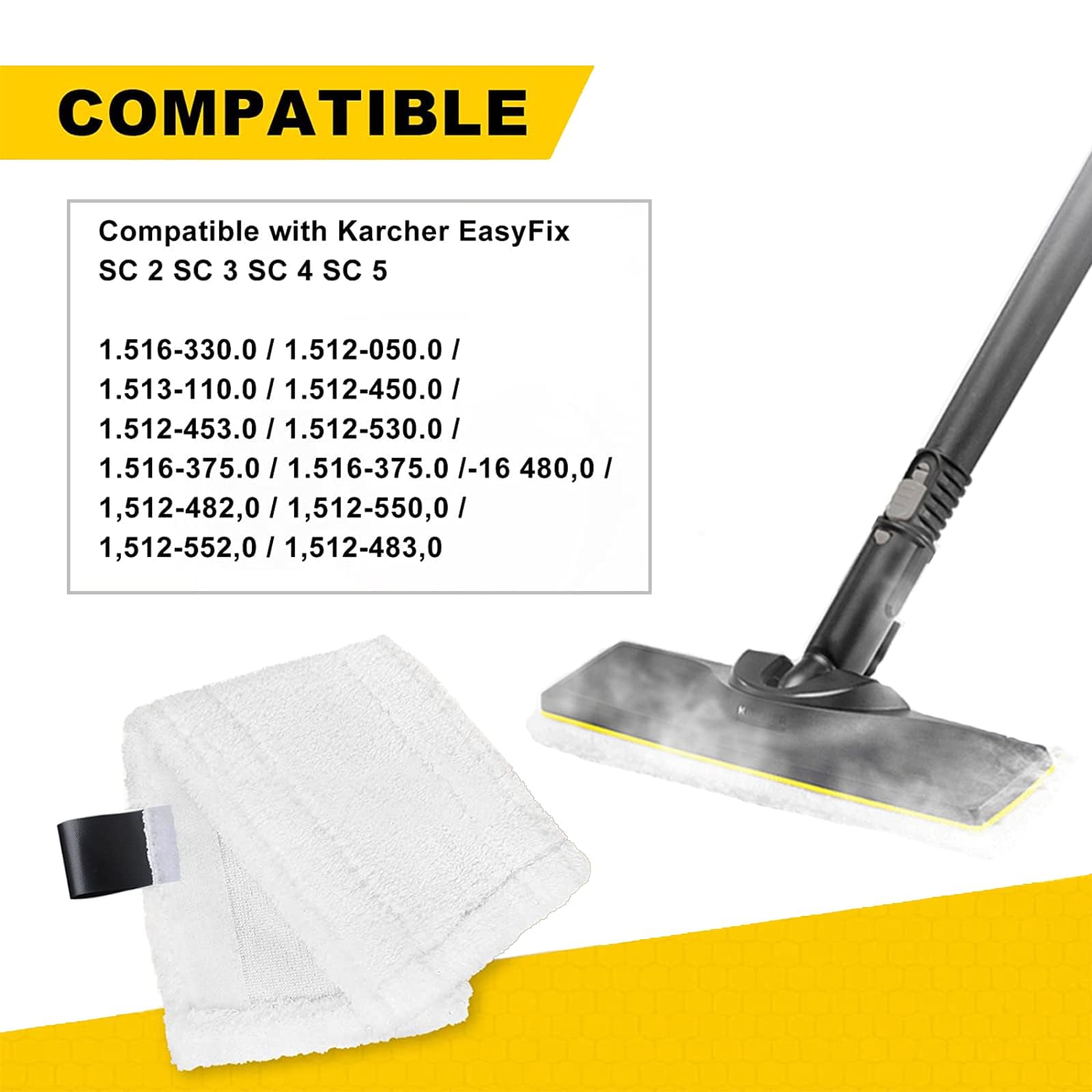 8 sztuk ściereczek mikrofibrowych do podłóg do parownic Kärcher EasyFix SC 1 SC 2 SC 3 SC 4 SC 5, pralne ściereczki mikrofibrowe do EasyFix