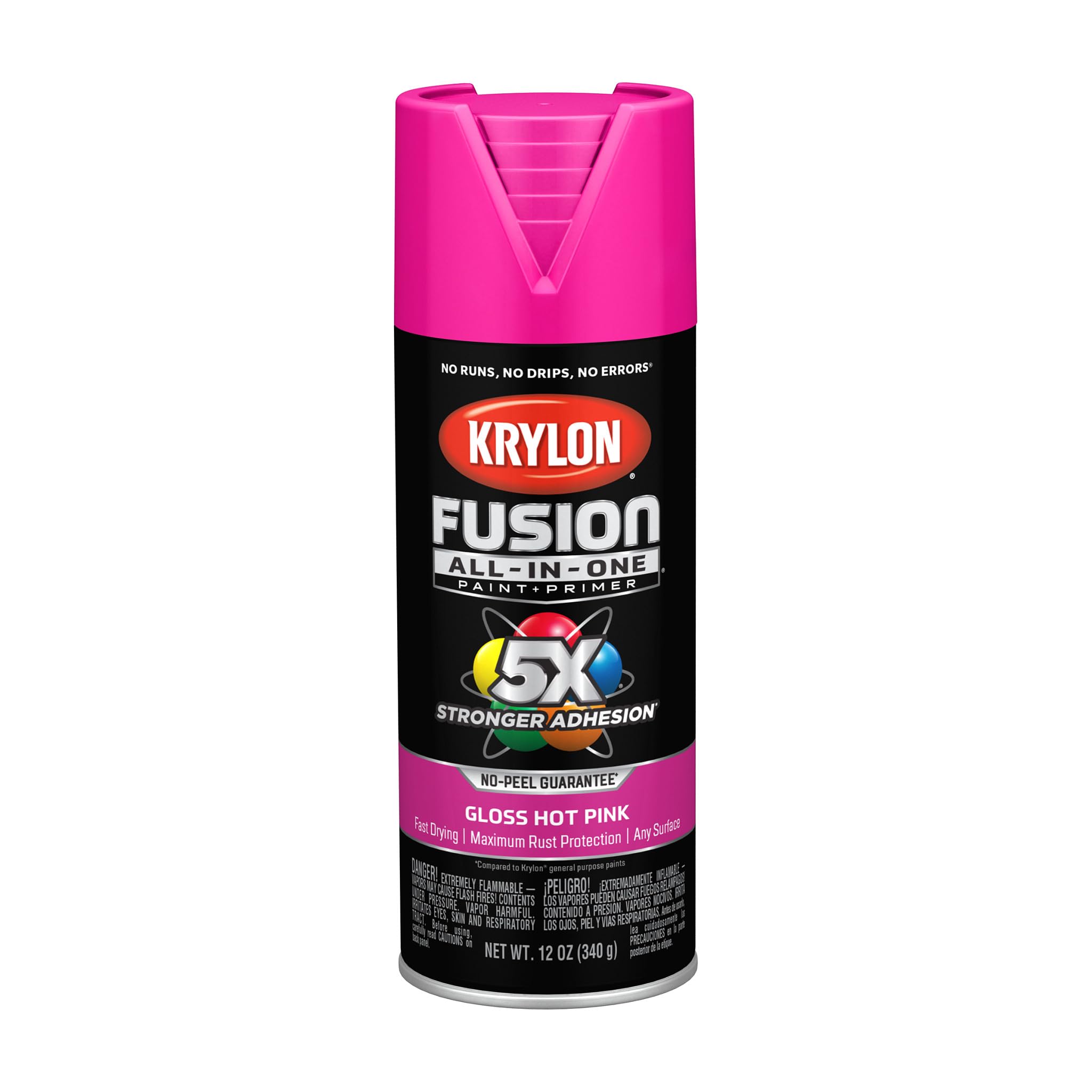 Krylon Fusion All-In-One Adhesive Spray Paint for Indoor/Outdoor Use, 12 oz, Hot Pink