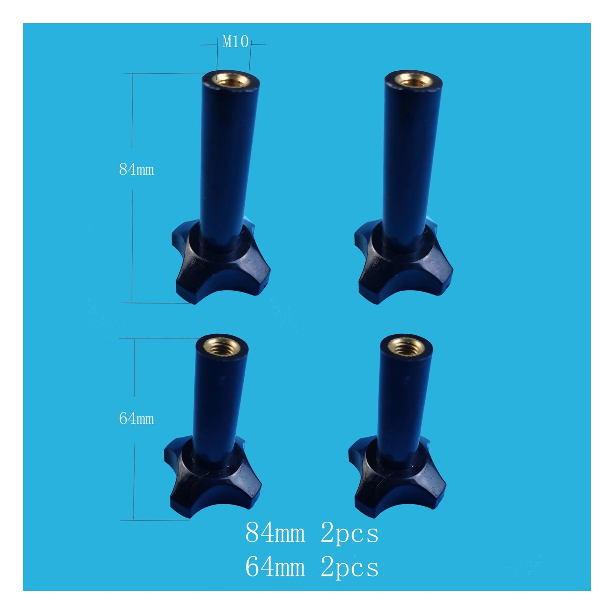 M10 Ice Cream Machine Nuts Up and Down Fastening Screws 64MM 84MM Total 4 PCS Plastic Material